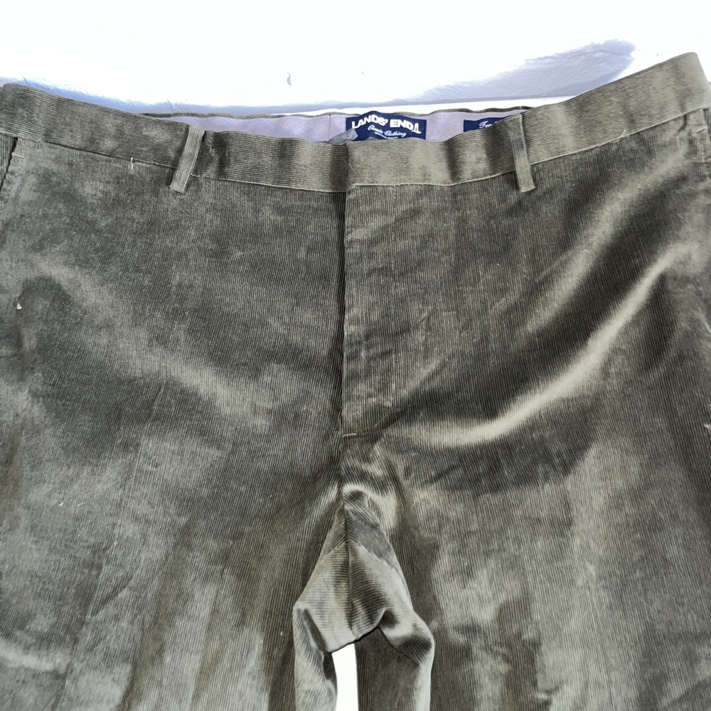 Men's Land's End Green Corduroy Dress Casual Pants 42 X 32